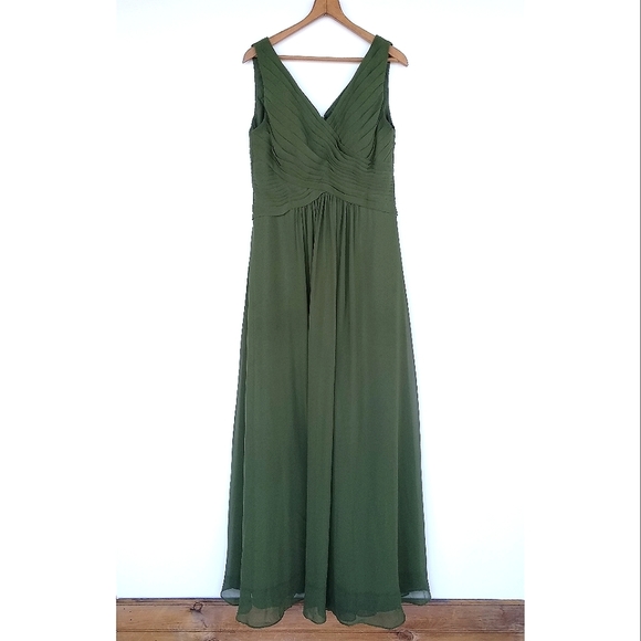 AZAZIE formal Olive green dress Womens size L - Picture 8 of 8